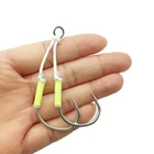 Fishhooks Colourful Jigging Hooks Fishing Double Hook Fishhooks Black High Carbon Fishing Hook