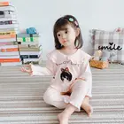 Children Clothing Customized Supplier Solid Cartoon Baby Kids Girls Organic Cotton Children Clothing Sets