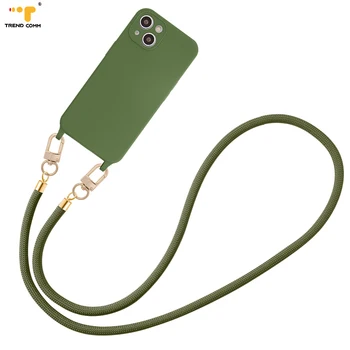 10mm New Trend Cover Exquisite Shockproof Cell Neck Strap Necklace For Iphone 13 Cross Body Luxury Original Silicone Phone Case