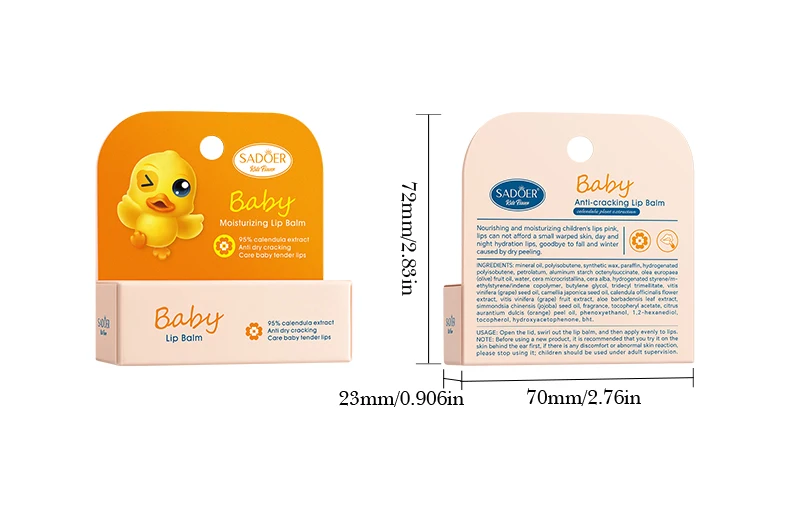 product oem korean skin care sadoer childrens calendula anti cracking nourishing lip balm moisturizing soothing lip balm for dry skin-11