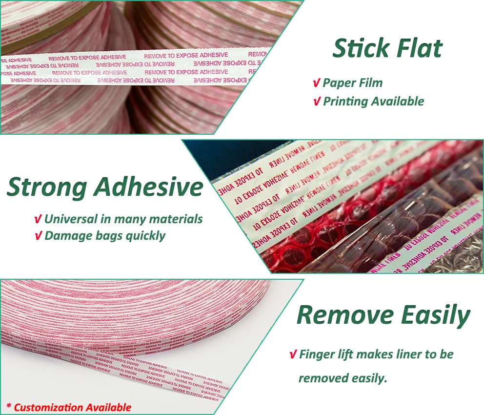 Glassine Paper Film Double Sided Bag Sealing Tape for Paper Bubble Bag Bag details