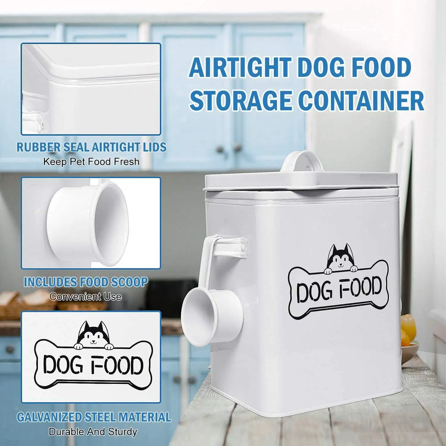 Pet Snacks and Food Storage Containers with Spoons-farmhouse Dog Food Containers with Lids Sealed Dog Snack Storage Jars