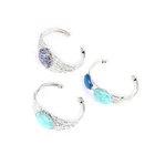 Silver Rings 2021 Factory Wholesale High-end Blue Natural Stone Hollow Silver Vintage Rings Jewelry Women