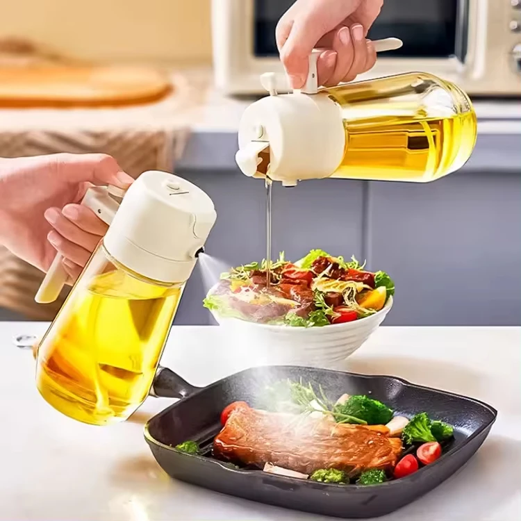 Sell well Kitchen Accessories 470ml Vinegar Container Cooking Oil Sprayer Leak-proof Glass Oil Dispenser Bottle For Kitchen