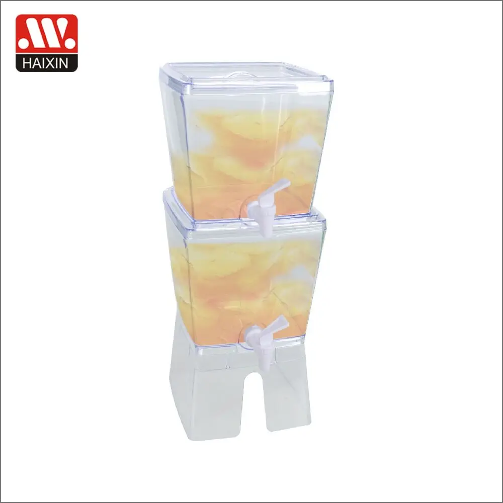 Plastic One Layers Liquid Dispenser  9L Capacity Juice Mike Dispenser With Removable Lid And Tag