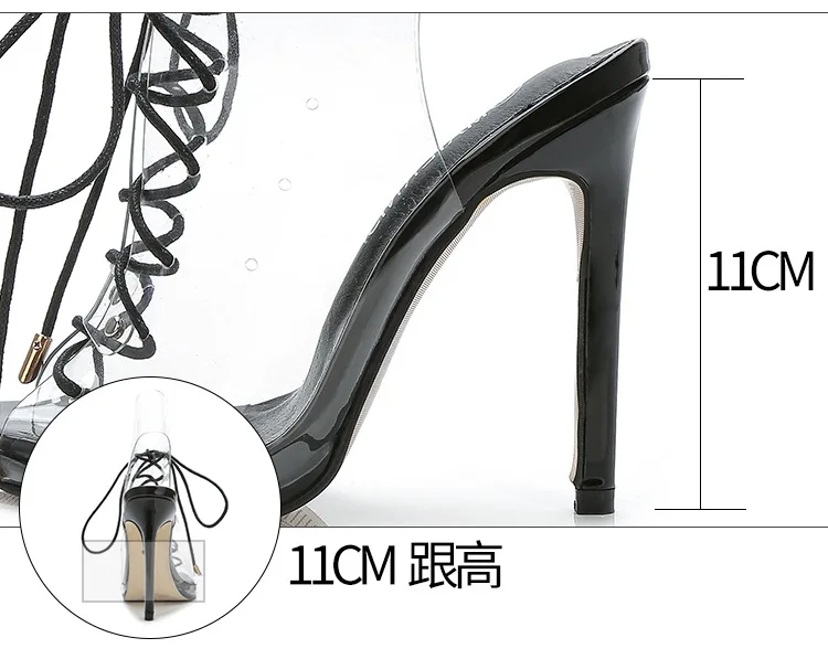 35-46 Personalized design slim heel sandals Trendy and Sexy Strap Fish Mouth High Heels Summer women's sandals