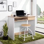 Computer Space US STOCK Durable Computer Desk Writing Table Desk With Drawer Space Saving Living Room Tables
