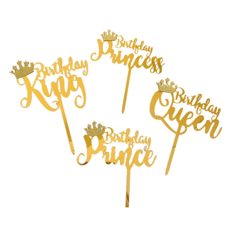 Crown Birthday King Queen Princess Prince Birthday Acrylic Cake Topper ...