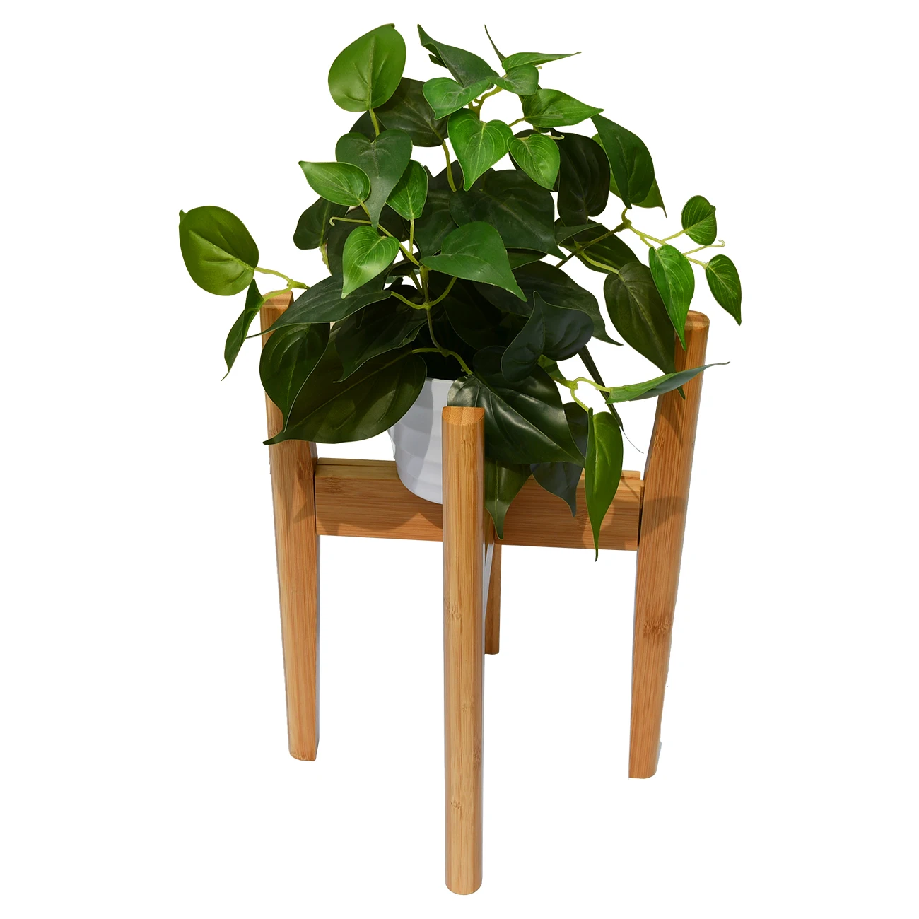 Eco Friendly Free Standing Bamboo Wooden Adjustable Garden Custom Small Indoor Plant Pots Stand