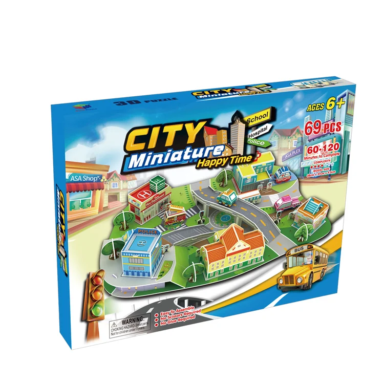 3D Puzzle City Building Model Assembly Toy Children Educational Toys Insert Toys
