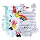 Toddler Julysand Manufacture Wholesale Toddler Girls Rainbow Swimsuit Swimwear Manufacture