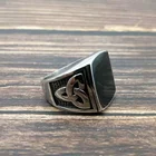 Celtic Mens Ring Designer New Design Viking Ring Titanium Steel Polished Retro Celtic Heart Knot Men's Ring
