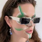 Women Sex Hot Selling Luxury Bling Square Sun Glasses Shape Sunshade Women Sex Crazy Sunglasses