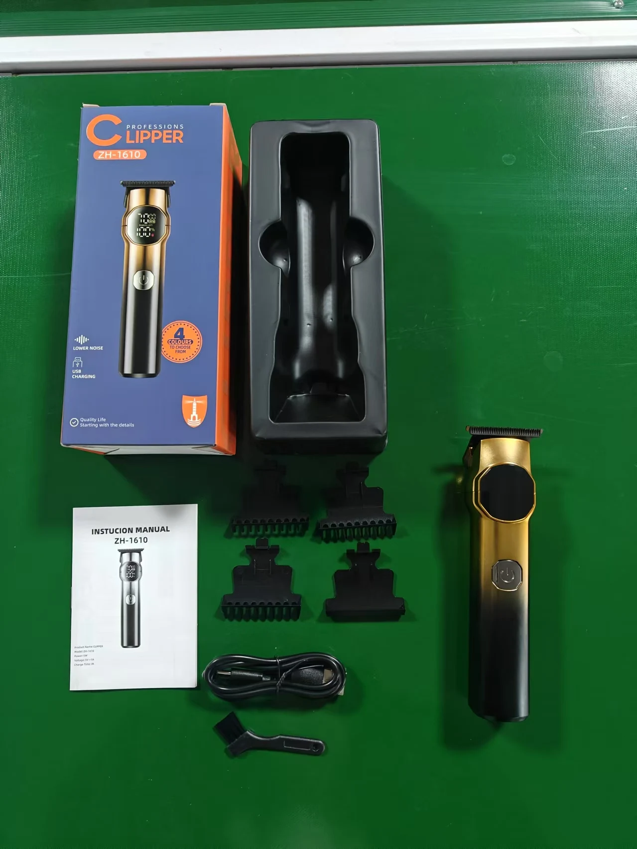 New Rechargeable Stainless Steel Blade Electric Beard Trimmer with Adjustable Lengths and LCD Display for Household & Hotel Use factory