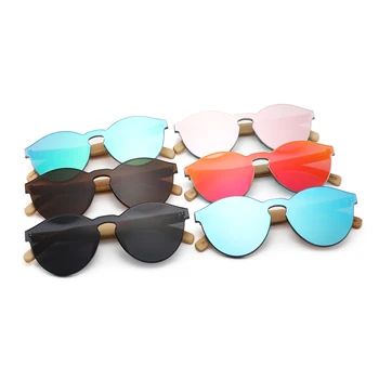 2024 New Trending polarized sunglasses wooden mirror lens sunglasses custom logo square bamboo sunglasses