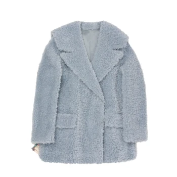 Winter Faux Fur Lamb Ladies Jacket Coat Fur Coat Mink