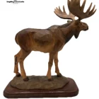 Wood Handmade Wooden Decorations Old Style Moose Deco Handicraft Carving