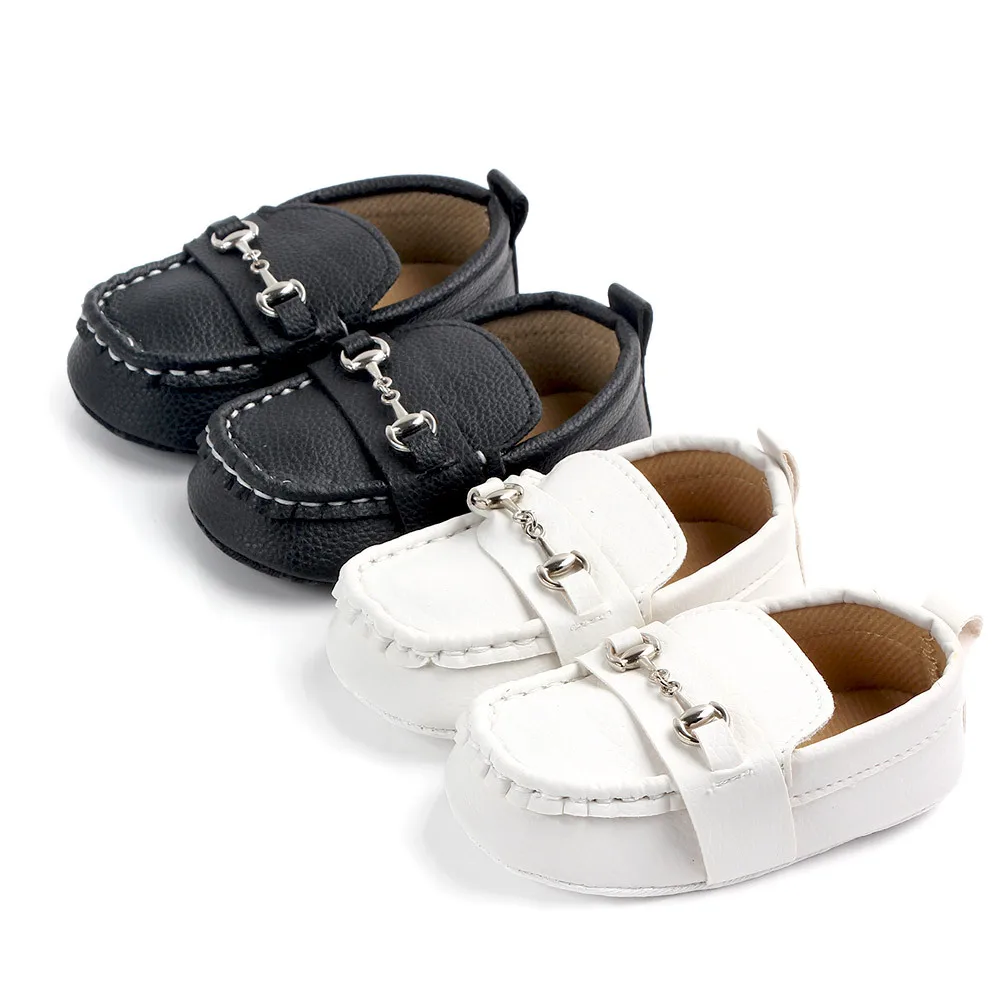 High Quality New Fashion Soft Bottom Infants Boys Girls Loafers Shoes Newborn Solid PU Leather Baby Casual Baby Moccasins factory