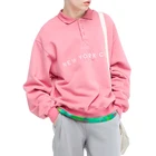 Mens Polo Sweater Custom Logo Embroidered Mens Polo Neck Sweater Custom Polo Sweatshirt