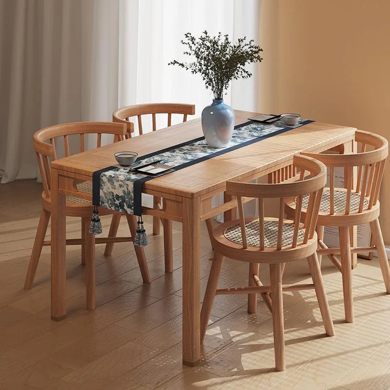 2024 Firefly wholesale chairs and tables modern wooden arm dining table sets 8 chairs