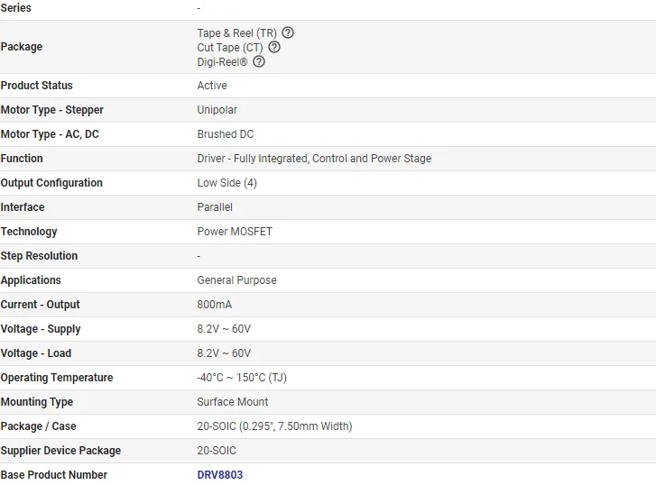 product 1a h bridge motor driver drv8803dwr drv8803 sop 20 for industrial and robotics applications-0