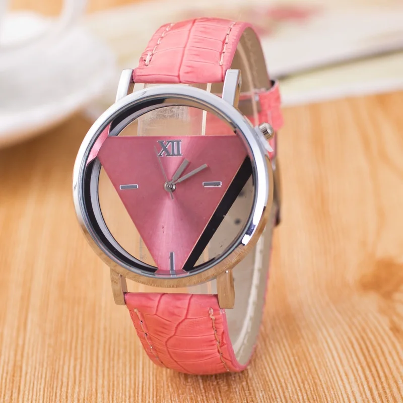 Fashion Hollow Triangular Dial Ladies Quartz Watch 36mm Wrist Watch For Women Cheap Price Watches