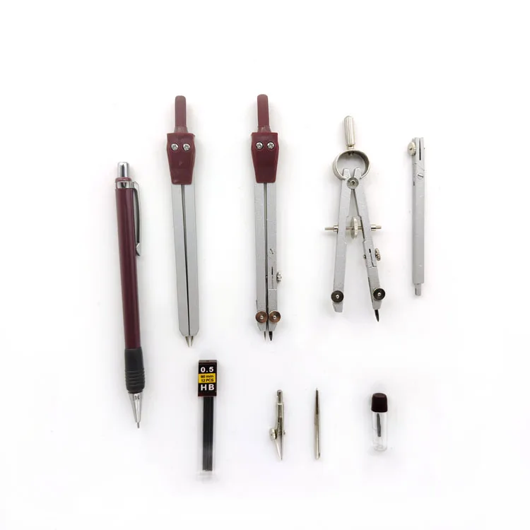 All in One Professional 9pcs Mathematical Instruments Geometry Set Maths Set for Drawing