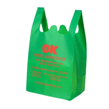 Custom polyester non woven vest shopping shop bags non woven t-shirt cloth wine bags for wine bottles