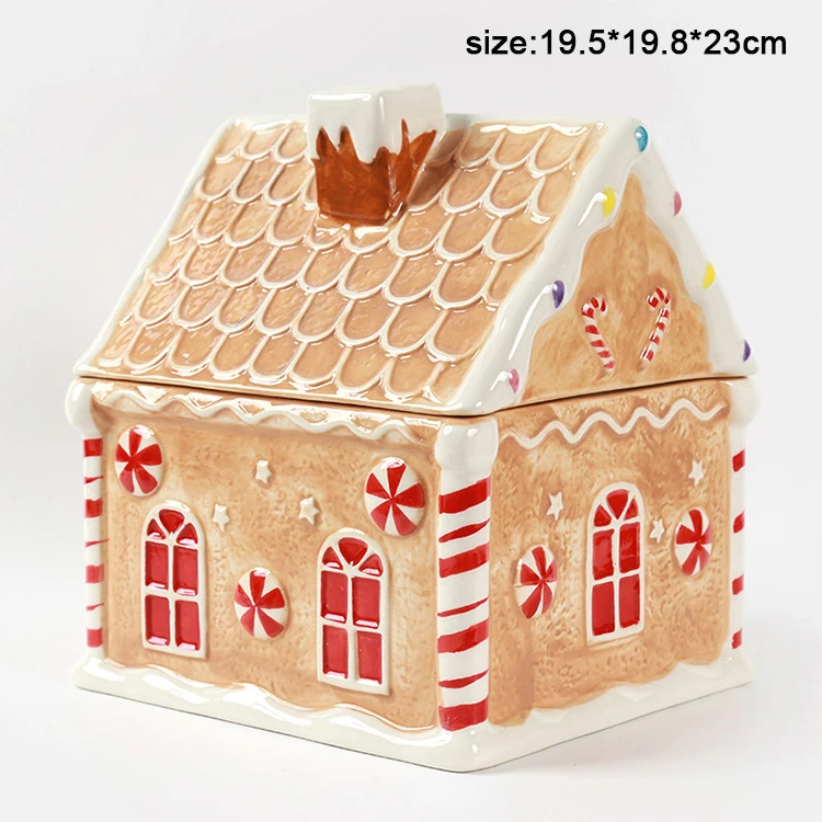 Best Selling christmas decoration Christmas ceramics house Storage tank For Christmas home decoration