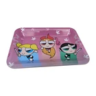 Tray Printed Logo Power Metal Weed Tobacco Puff Tin Rolling Tray Custom Logo For Girl Food Metal Packaging