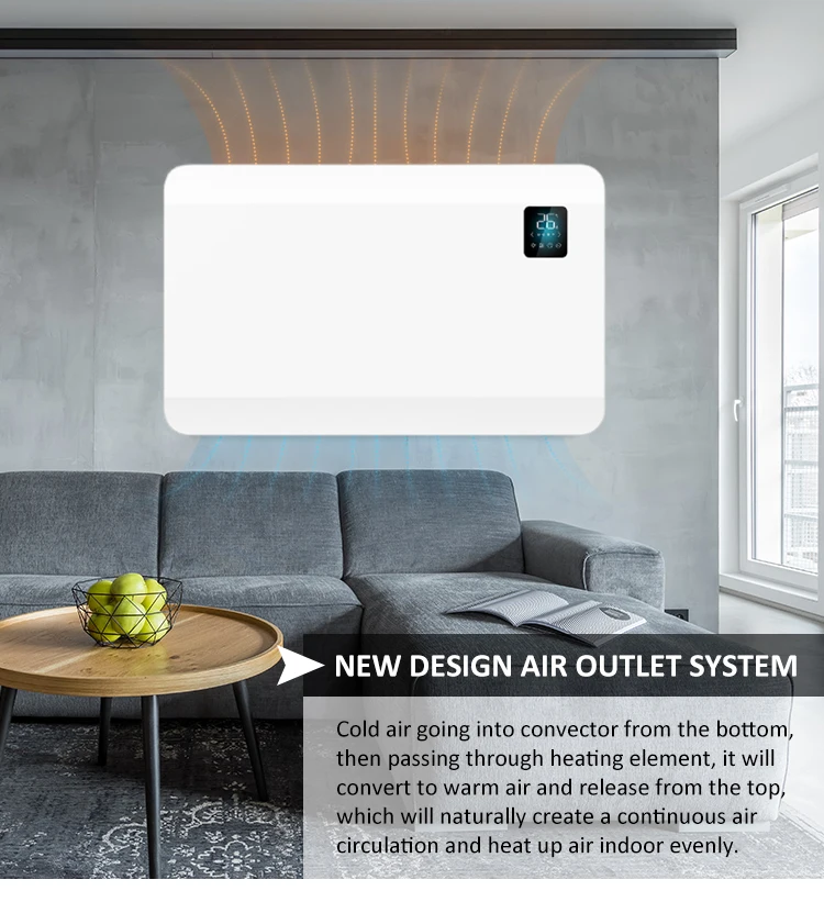 Wifi Electric Convector Panel, Wall, 500W, metal - detail 6