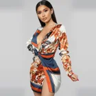 Sh11616a The 2021 Newest Womens Fall Clothing Deep V Neck Printed Dresses For Ladies Long Sleeve Dress