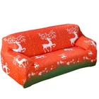 New Year Merry Christmas Stretch Sofa Cover Santa Claus Elk Christmas Decoration For Home Universal Sofa Cover