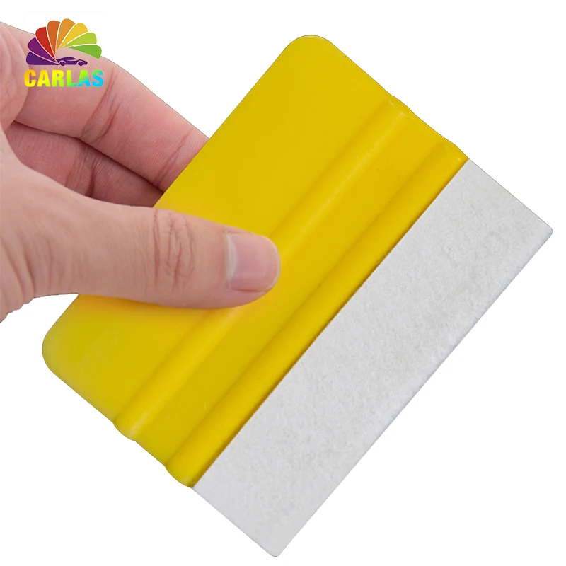 15 x PRO FELT EDGE YELLOW SQUEEGEES VINYL DECAL WRAPPING APPLICATION TOOL 