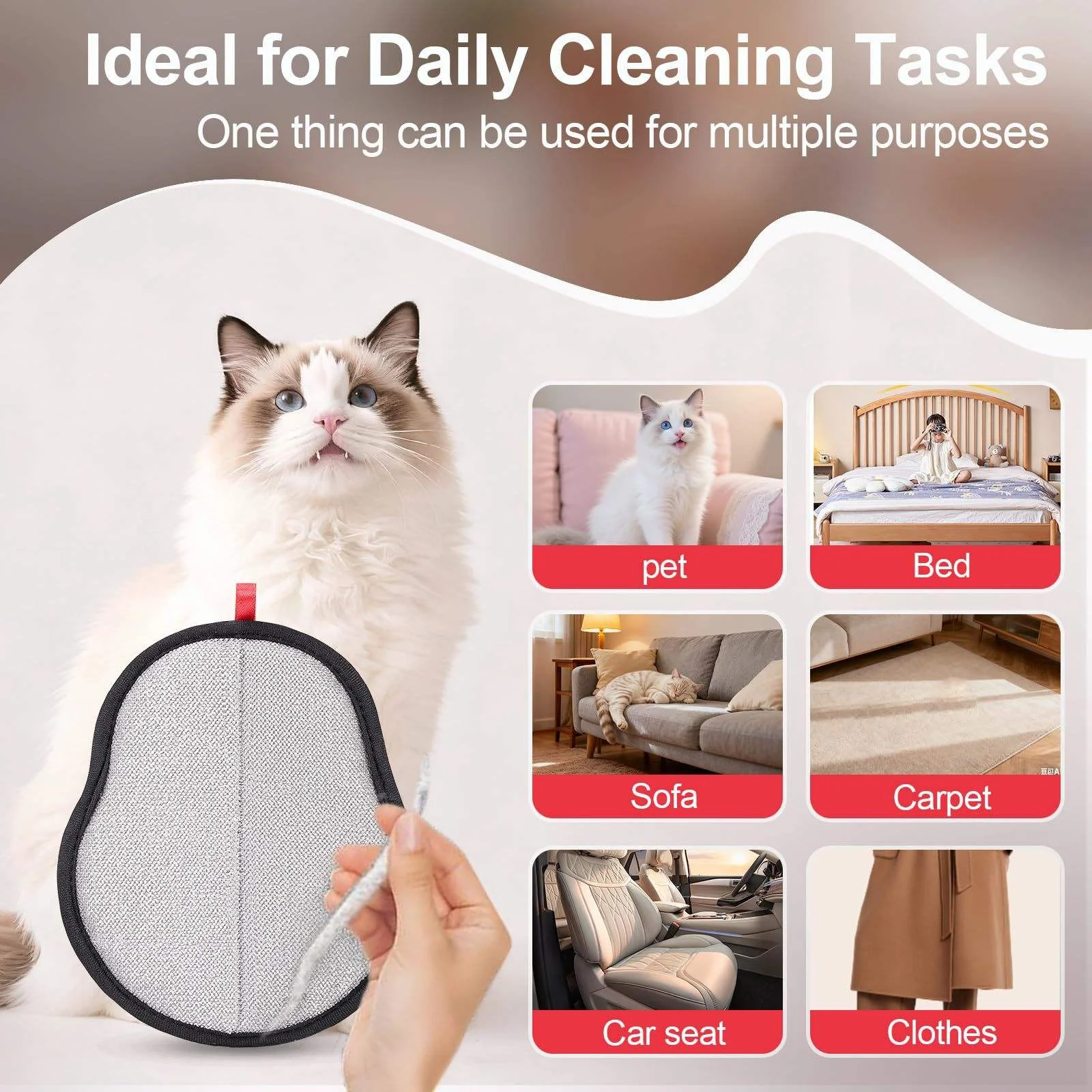 Hot Electrostatic Pet Hair Removal Gloves Reusable Cat Dog Hair Remover for Couch Curtain Upgraded Animal Fur Removal Tool details