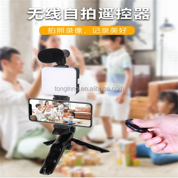 Top Sales AY-49 Video Making Vlog Tripod Kit With Led Fill Light Microphone Vlogging Kits for Live Brocast Table Tripod