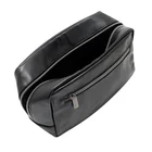 Bag Mens Luxury Design Plain PU Toilet Washing Bag Mens Black Makeup Toiletry Bag With Double Zip Pocket
