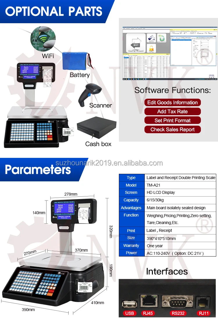 Nvk Tma Label Printing Weighing Scale Barcode Receipt Print Supermarket