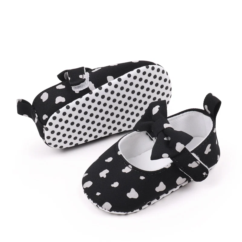 New Cotton Bow Princess Single Shoes for Baby Girls Solid Color Leopard Print Decorative Toddler Shoes details