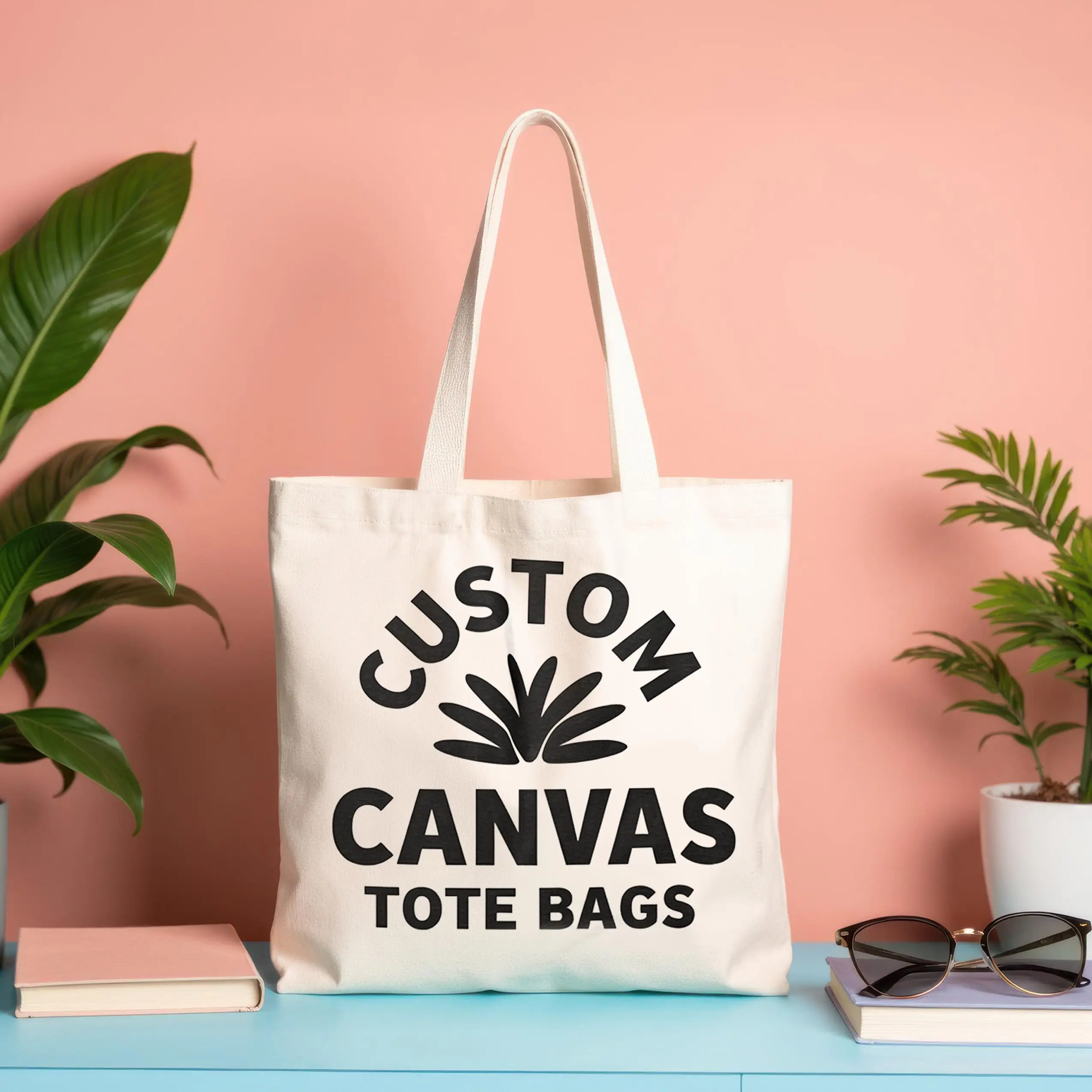 Custom Beige Cotton Canvas Shoulder Tote Bag with Logo Printing Dust Proof and Semi Natural for Shopping factory