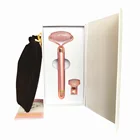 Vibration Massage Facial Vibration Rose Quartz Body Massage Facial Massage Roller Jade Set Private Logo