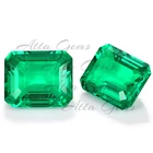 Cut Loose Gemstones Lab Created Emerald Cut Colombian Loose Gemstones 1Carat Green Color Emerald Stone Prices