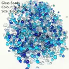 Glass Beads Blue Mix Glass Beads For Decorative Landscaping Glass Swimming Pool 3-6mm