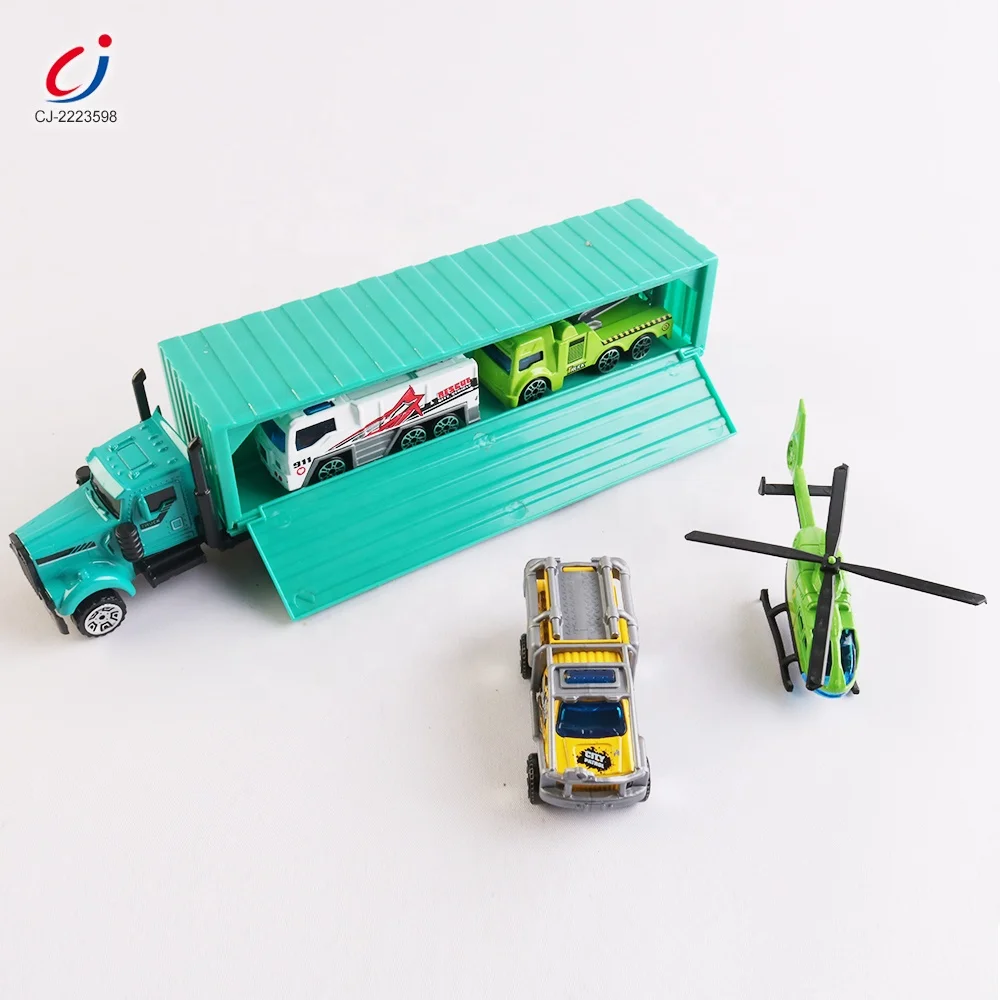 Folding handbag traffic city map play mat die cast metal truck and alloy metal car set toys 1:64 alloy container diecast toys