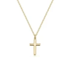 Gold Pendant Wholesale 14K 18K Solid Gold Pure Gold Tiny Faith Cross Pendant Necklace Jewelry