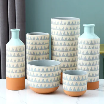 Wholesale Modern Ceramic Vase Glaze Ceramic Flower Pot for Plants China MERLIN Simple OEM AMERICAN Picture STYLE
