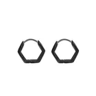 Black Earrings Earrings 2021 New Punk Men And Women Titanium Steel Simple Black Hexagonal Geometric Earrings