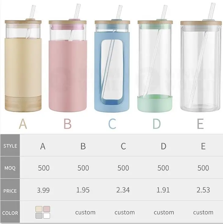 Sublimation blank glass boba tea cup,insulated travel cup smoothie glass tumbler with boba straws for smoothie,coffee,boba tea Sublimation blank glass boba tea cup,insulated travel cup smoothie glass tumbler with boba straws for smoothie,coffee,boba tea