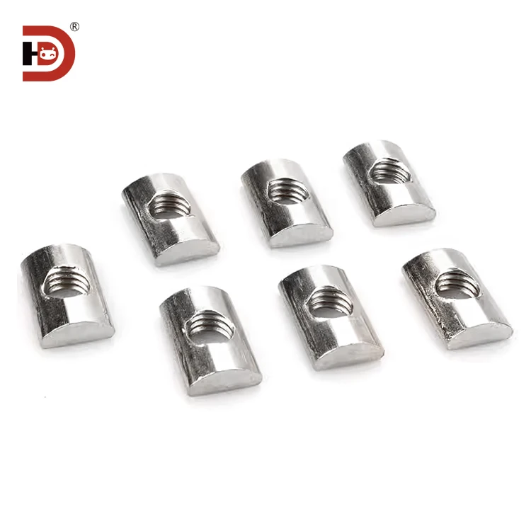 Aluminum Profile Fastening Accessories, Semi-circular Nut, M6 M8 High Hardness bar Nut for Aluminum Profile Rear Installation manufacture