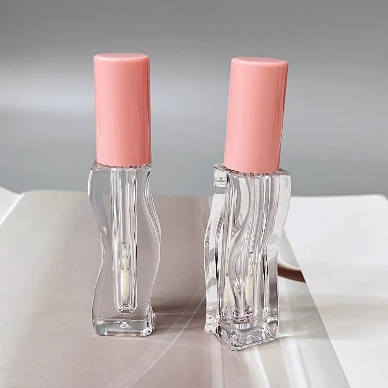 product 3ml hot sale wavy lip balm tube clear thick walled plastic bottle irregularly shaped lip gloss tube-28